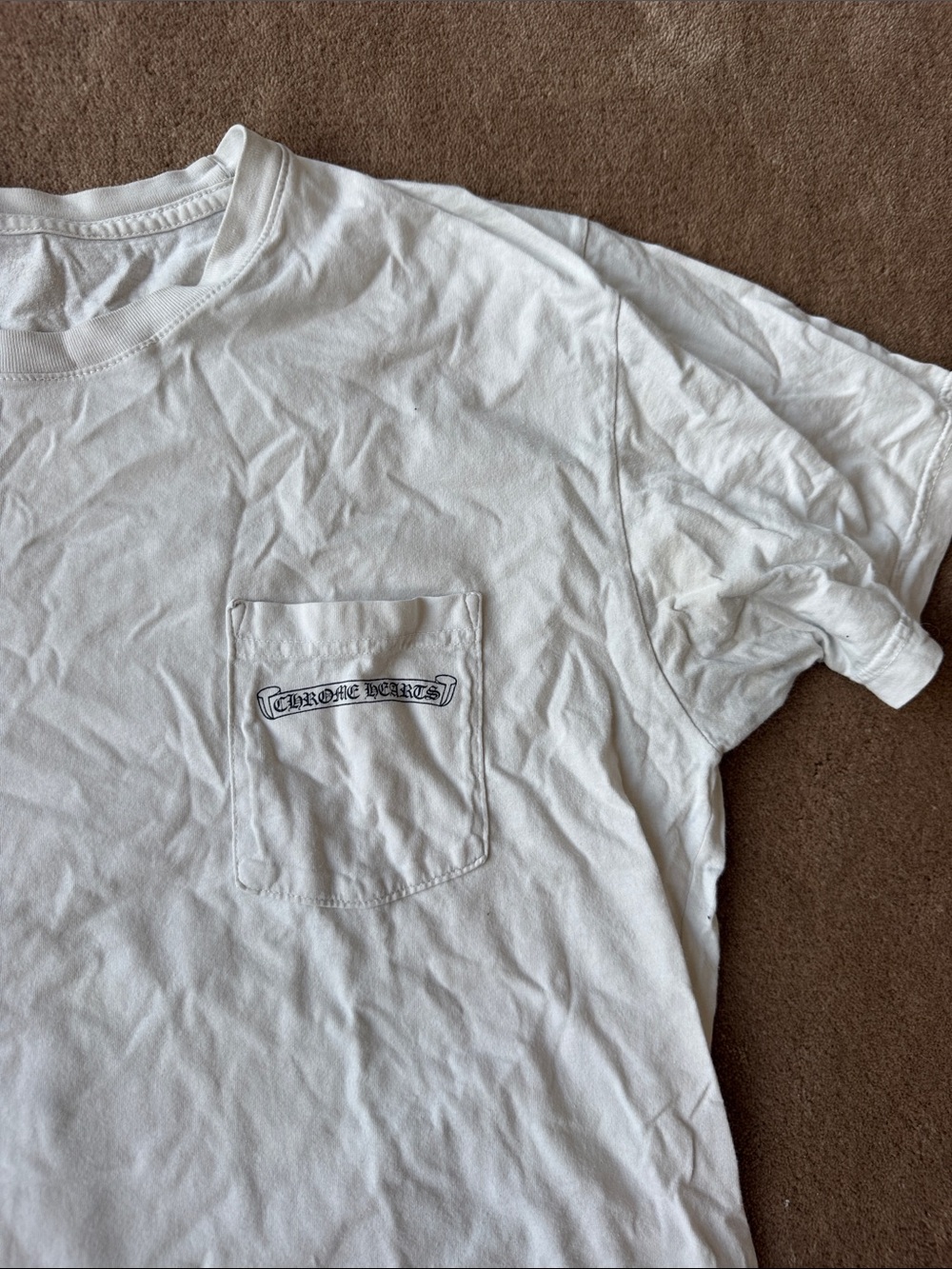 Chrome Hearts White Pocket Tee with Script Logo XL